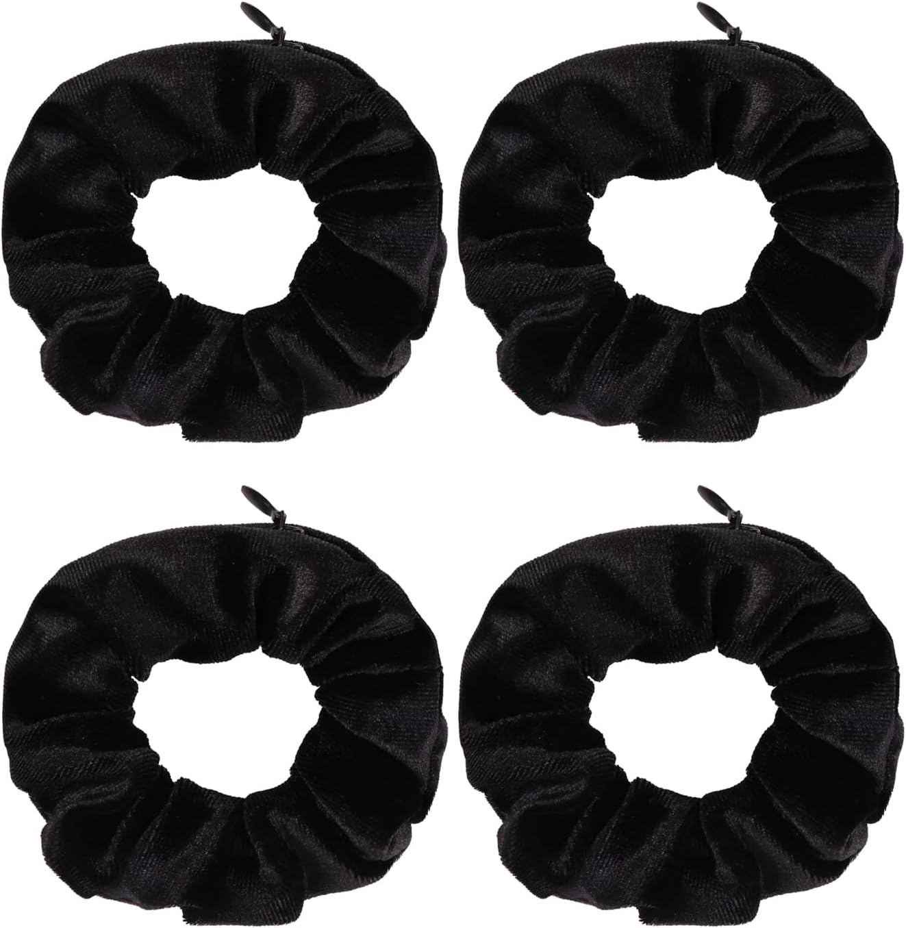 Pack of 4 Hair Bobbles, Hair Scrunchies with Zip, Money Hiding, Travel Gadgets for Women, Travel Gadgets Can Store Valuables, Holiday, Hiding Money Scrunchies, Secret Compartment