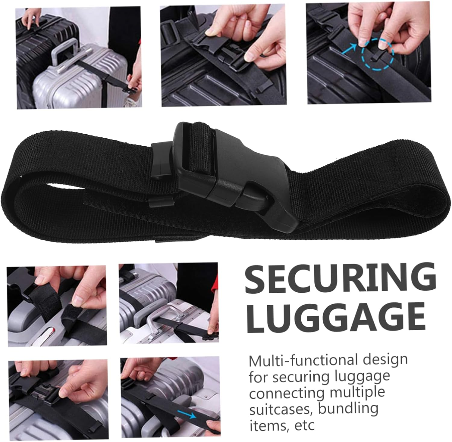 TEMPNAP Luggage Straps Suitcase Belts Adjustable Buckle Strap Heavy Duty Lashing for Travel Accessories Non-Slip Secure Connection during Trip Airport image number 5