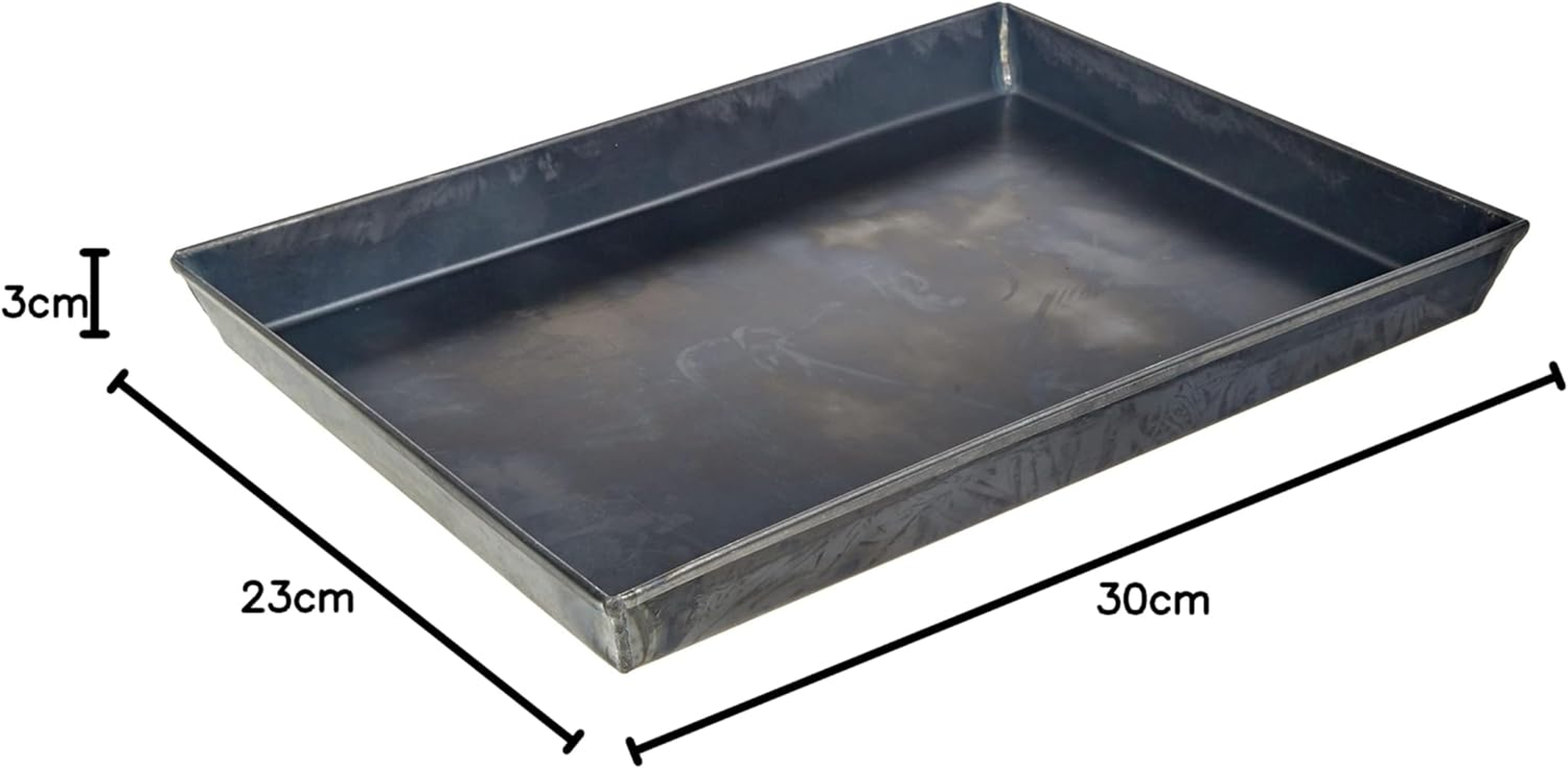 Pentole Agnelli Pastry & Pizza Line Steel Rectangular Baking Pan, Dimension 30 X 23 X 3 Cm, Blue, Black image number 2
