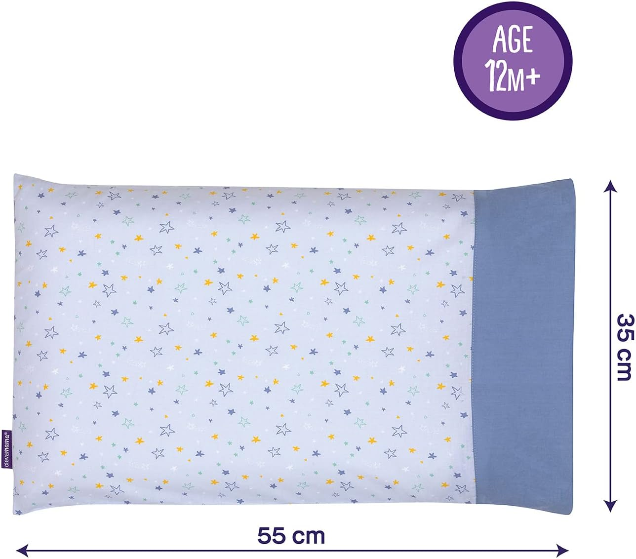 Clevamama Clevafoam Toddler Pillow Case - Blue - Pink image number 4