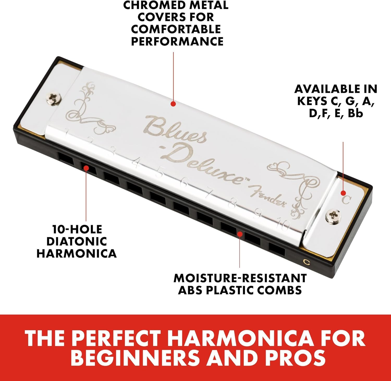 Fender Blues Deluxe Harmonica, Key of G image number 1