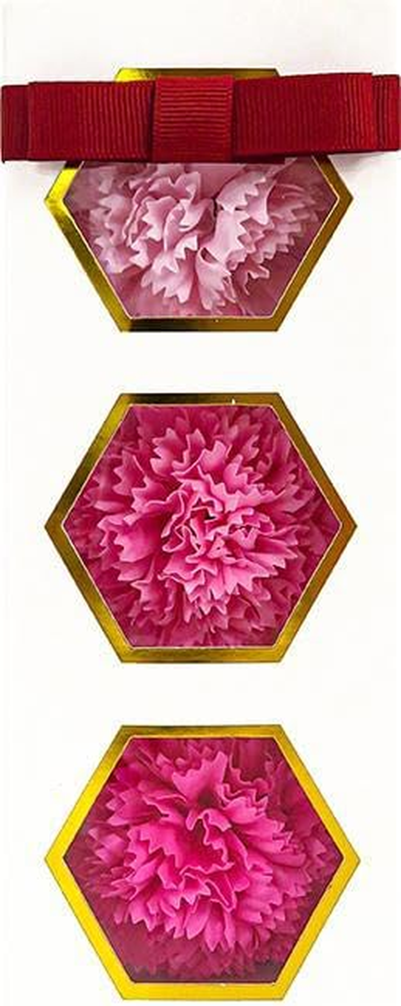 Q-FLA Bath Fragrance Flower Shape Bath Salt, Three Wheel Carnation, Red