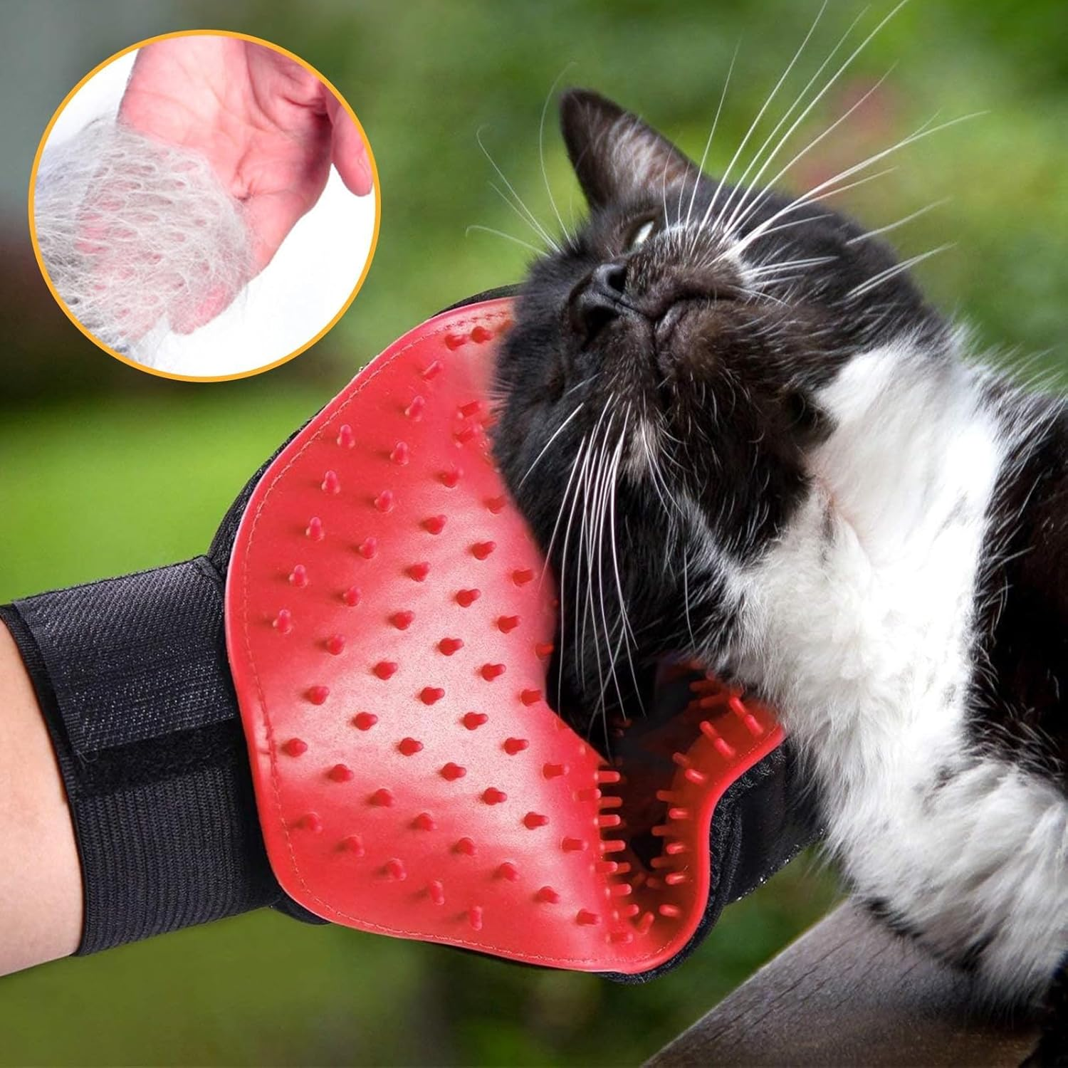 Pet Grooming Gloves, Grooming Glove for Cats, Dogs, Grooming Gloves, Massage and Pet Hair Removal image number 6