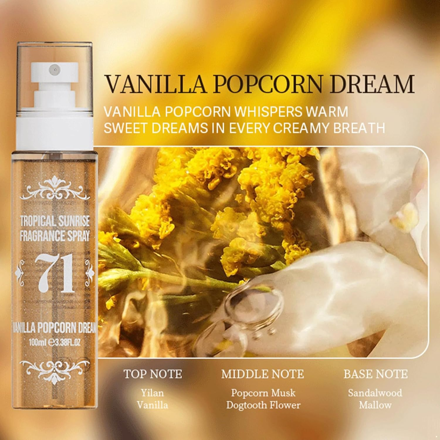 Moggemol Soft Scented Alcohol Free Perfume Spray for Women and Men Long Lasting and Portable Travel Size 100Ml Gold One Size