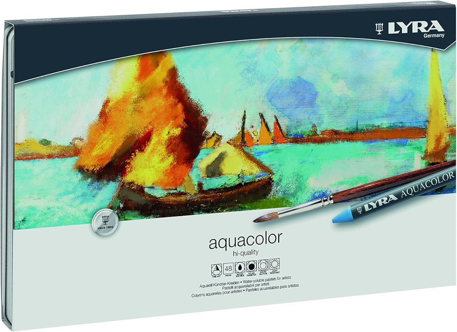 Lyra Aquacolor Wax Crayons Marker (48-Pieces Set)