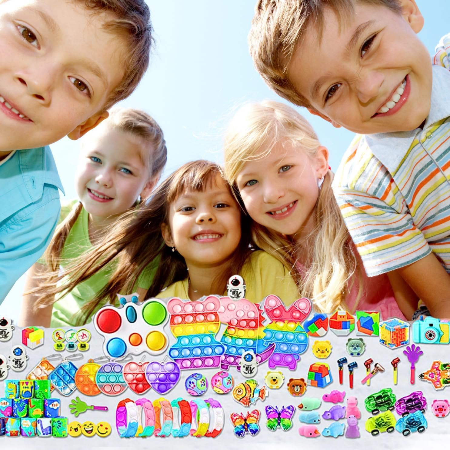 206Pcs Party Favours for Kids - Birthday Goodie Bag Fillers, Lolly Bag Fillers, Bulk Toys for Treasure Box, Pinata & Classroom Prize, Small Fidget Toys, Toys for Students Rewards, Carnival Prizes image number 1