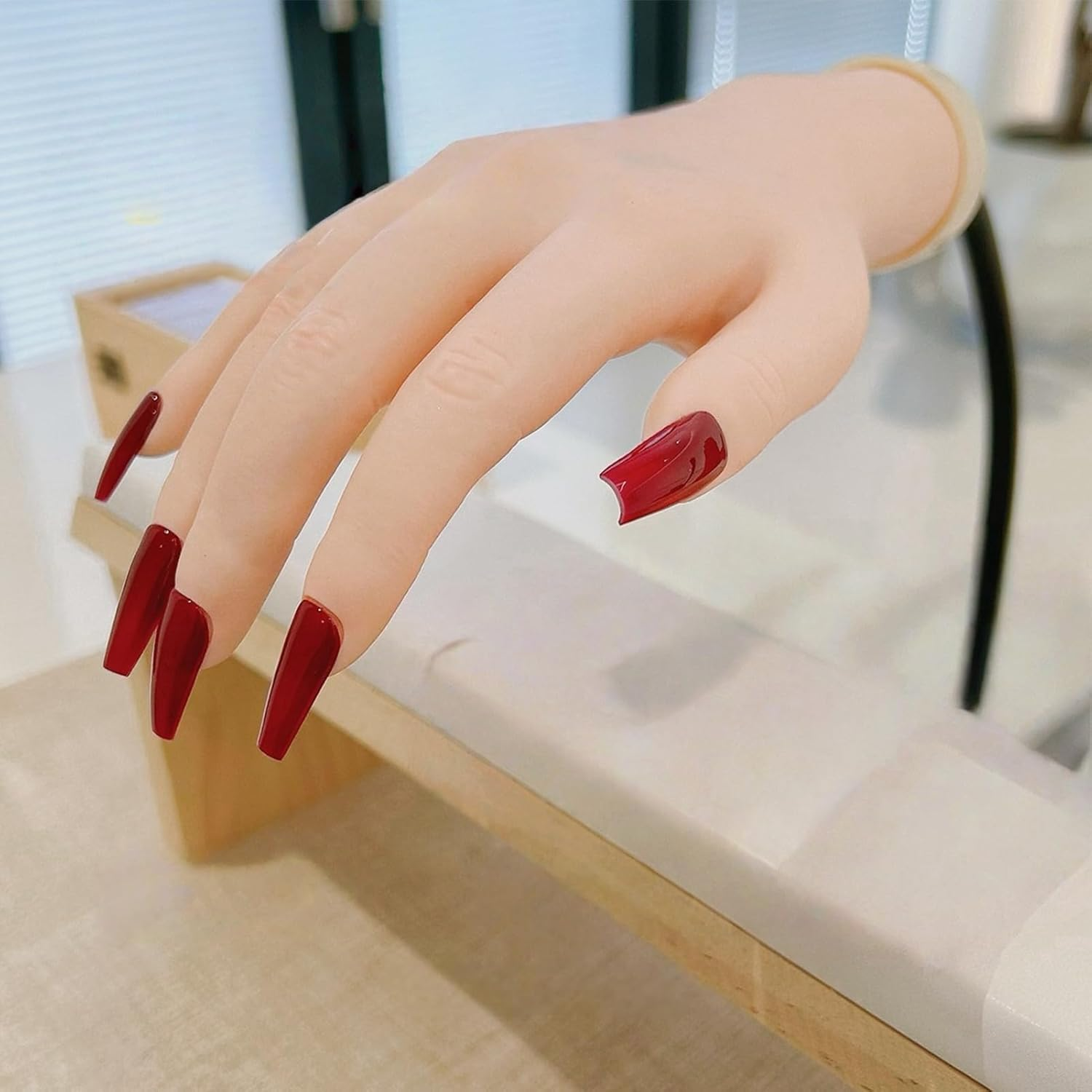 Hand for Practice Manicure - Manicure Practice - Flexible Fingertips with Gel Adhesive Suction Cup for Beginners and Women Salon Demonstration image number 2