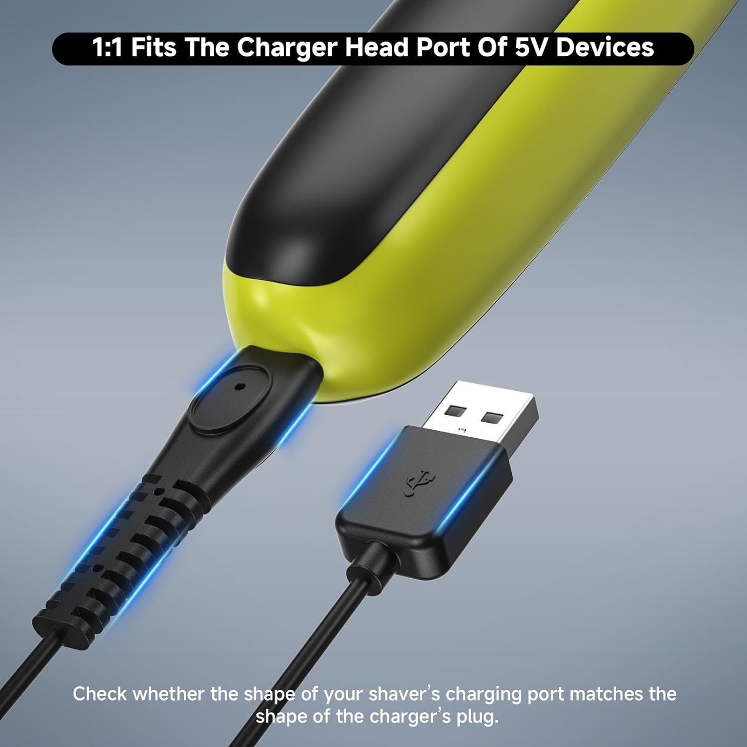 5V USB Charger Cord Compatible with Philips Norelco Oneblade 360 QP2724 QP2834 QP1924 QP4631 QP4530 QP1324 QP6552, Multigroom Series MG5910 MG7910 image number 5