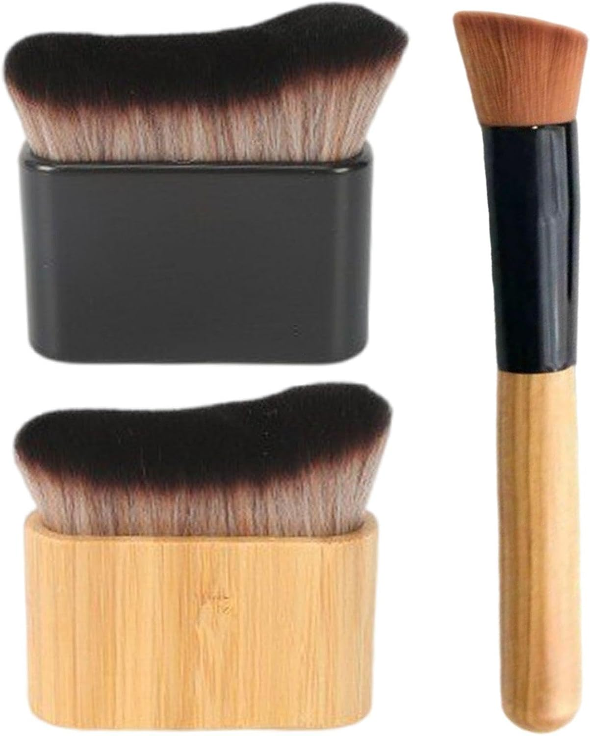 Pack of 2 Black Beauty Brushes for Soft Hair, 1 Piece Foundation Brush, Lotion Brush, Portable Face Tanning Brush, Beauty Tools for Girls, Suitable for Body and Legs image number 1