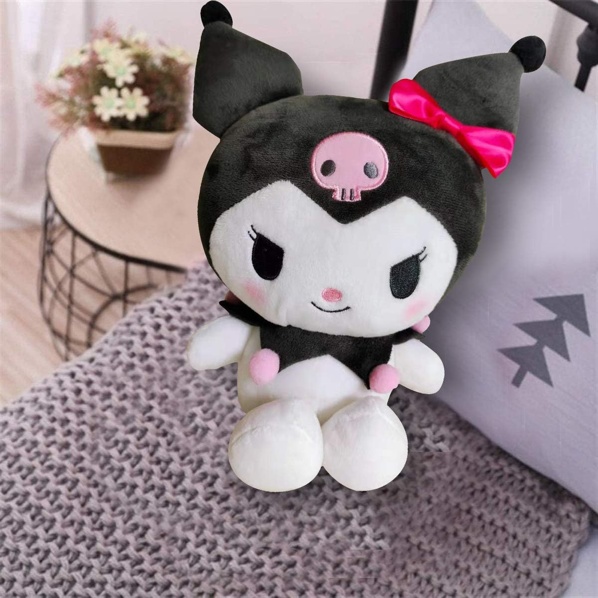 Kawaii Kuromi Plush Doll 10'', Cartoon Stuffed Soft Toy, Lovely Plushies for Children Girls Fans image number 4