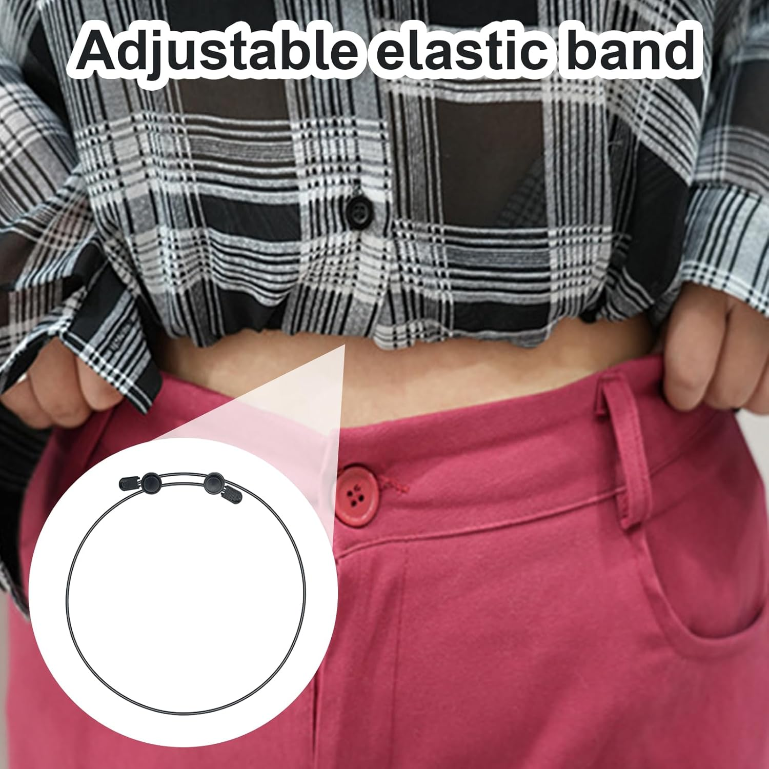 Jumper Tuck Band, 115CM Adjustable Crop Tuck Waist Band, Invisible Stretchy Elastic Waist Belt for Women, Stretchable Elastic Belt Women Tucking Jumpers, for All Clothing Types image number 3