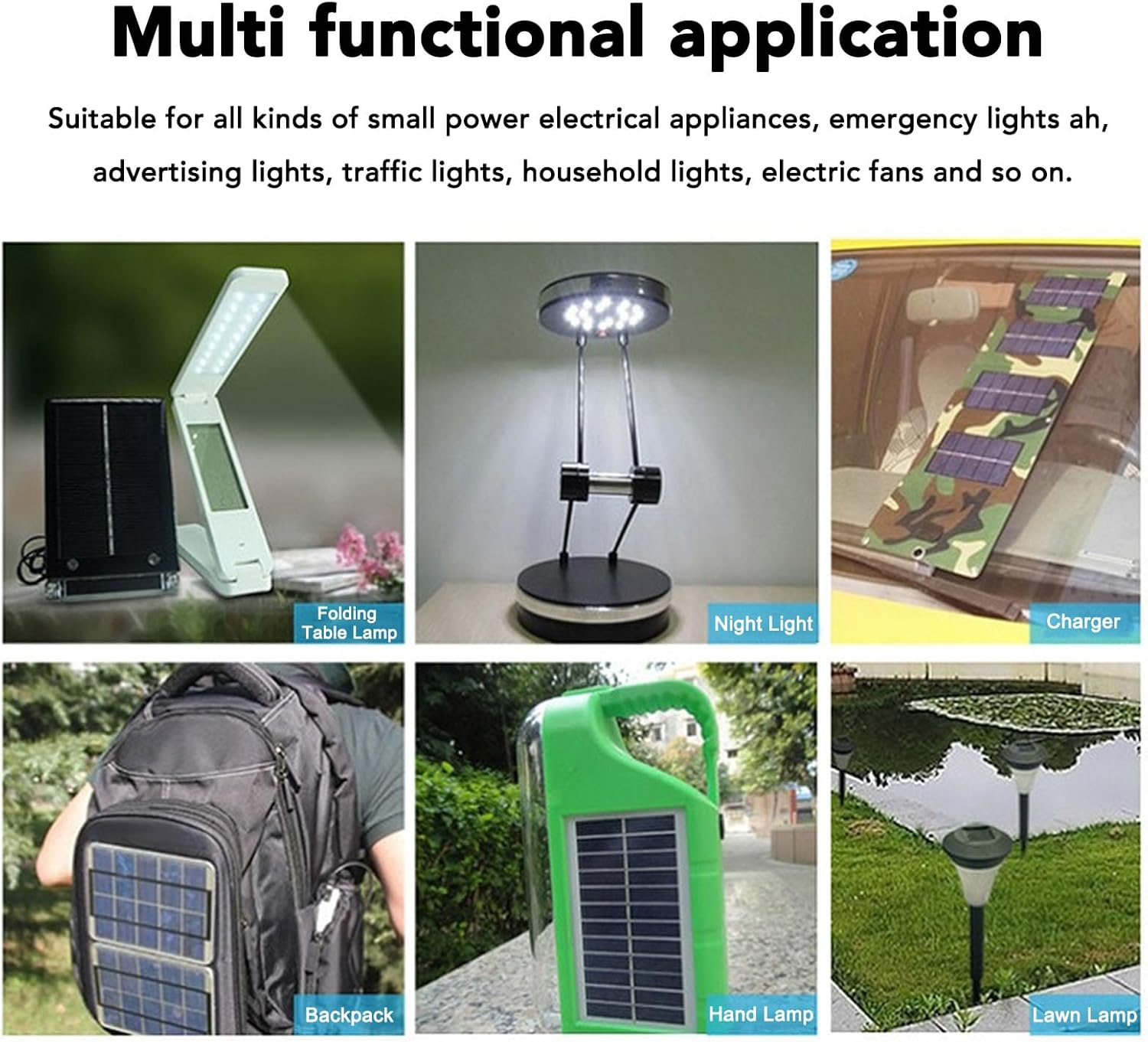 Mini Solar Panel - 2Pcs Solar Panel Charger 5V 1W with High Performance Monocrystalline for Camera, Water Pump, Small Fan, Power Bank, Camping Lanterns image number 2