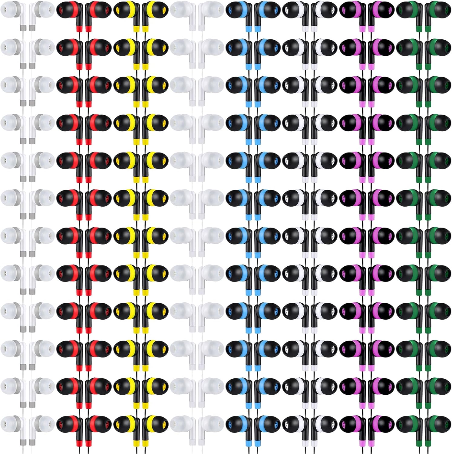 160 Packs Colorful Wired Earbuds, Colored Student Earphones with Individual Bag Disposable Headphones for Kids Children Students Classroom School Library Laptop, 8 Colors