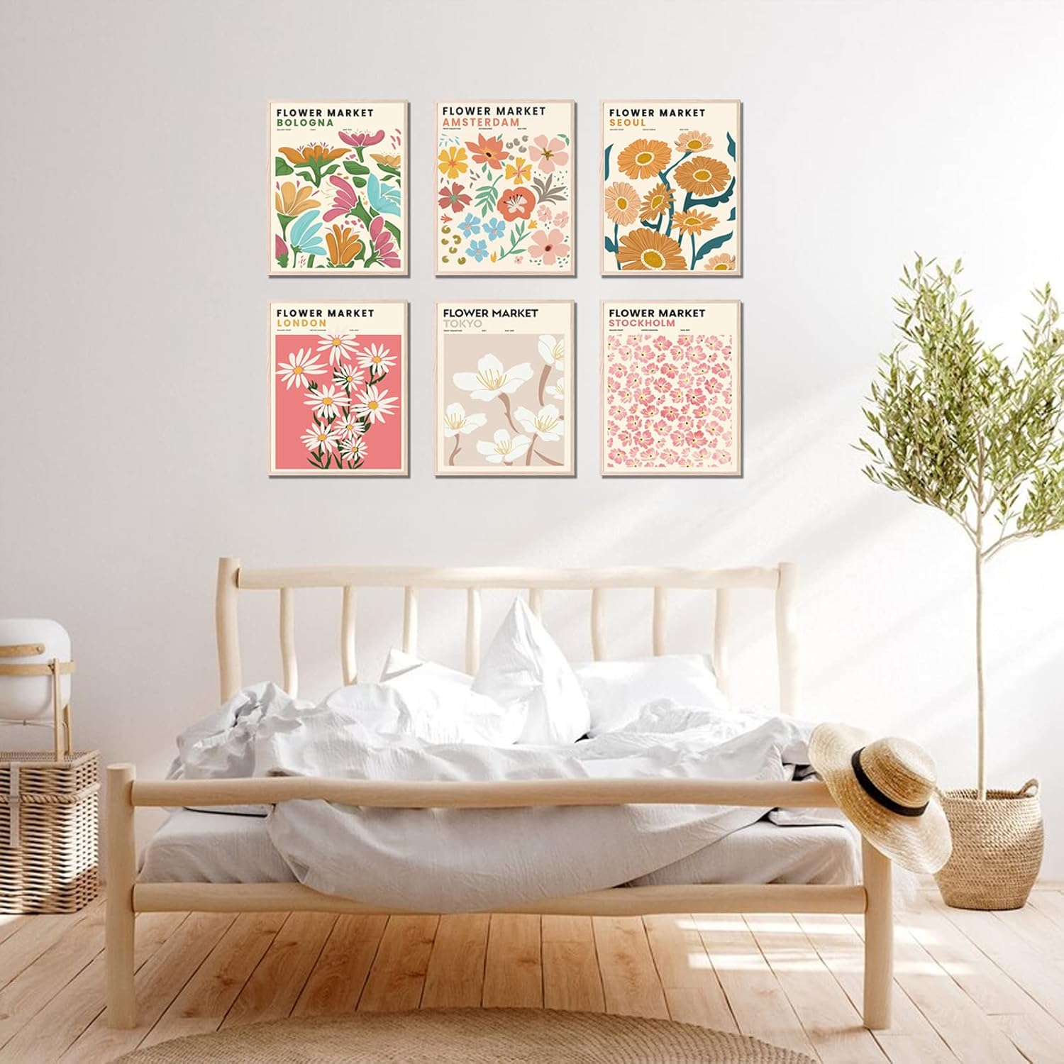 Flower Market Posters, Minimalist Flower Market Wall Art Prints, Danish Pastel Room Decor Aesthetic, Vintage Matisse Posters & Flower Pictures Wall Decor,Gallery,Unframed 8"X10" image number 2