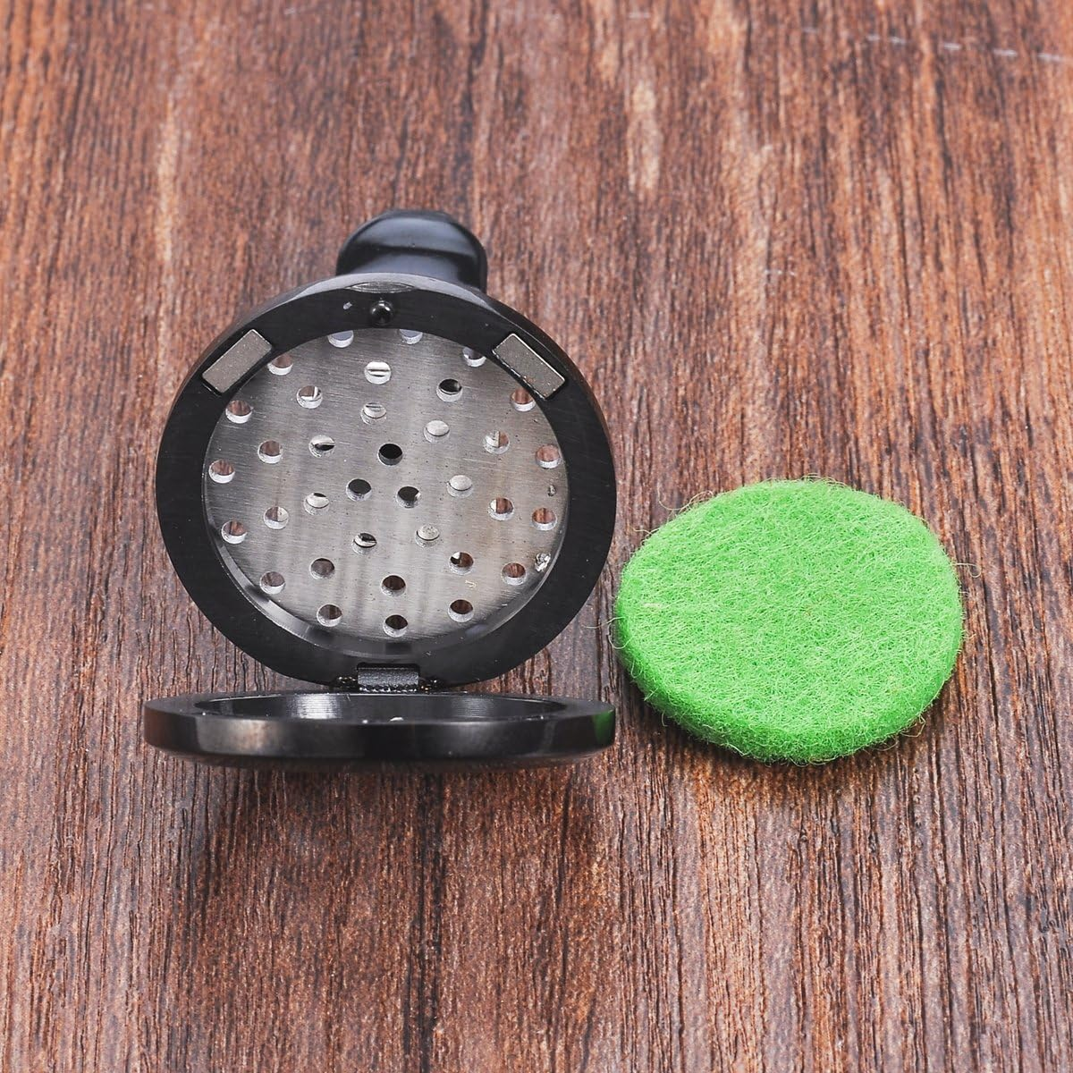 HOUSWEETY Car Air Freshener Aromatherapy Essential Oil Diffuser - Tree of Life Stainless Steel Locket,12 Refill Pads image number 4