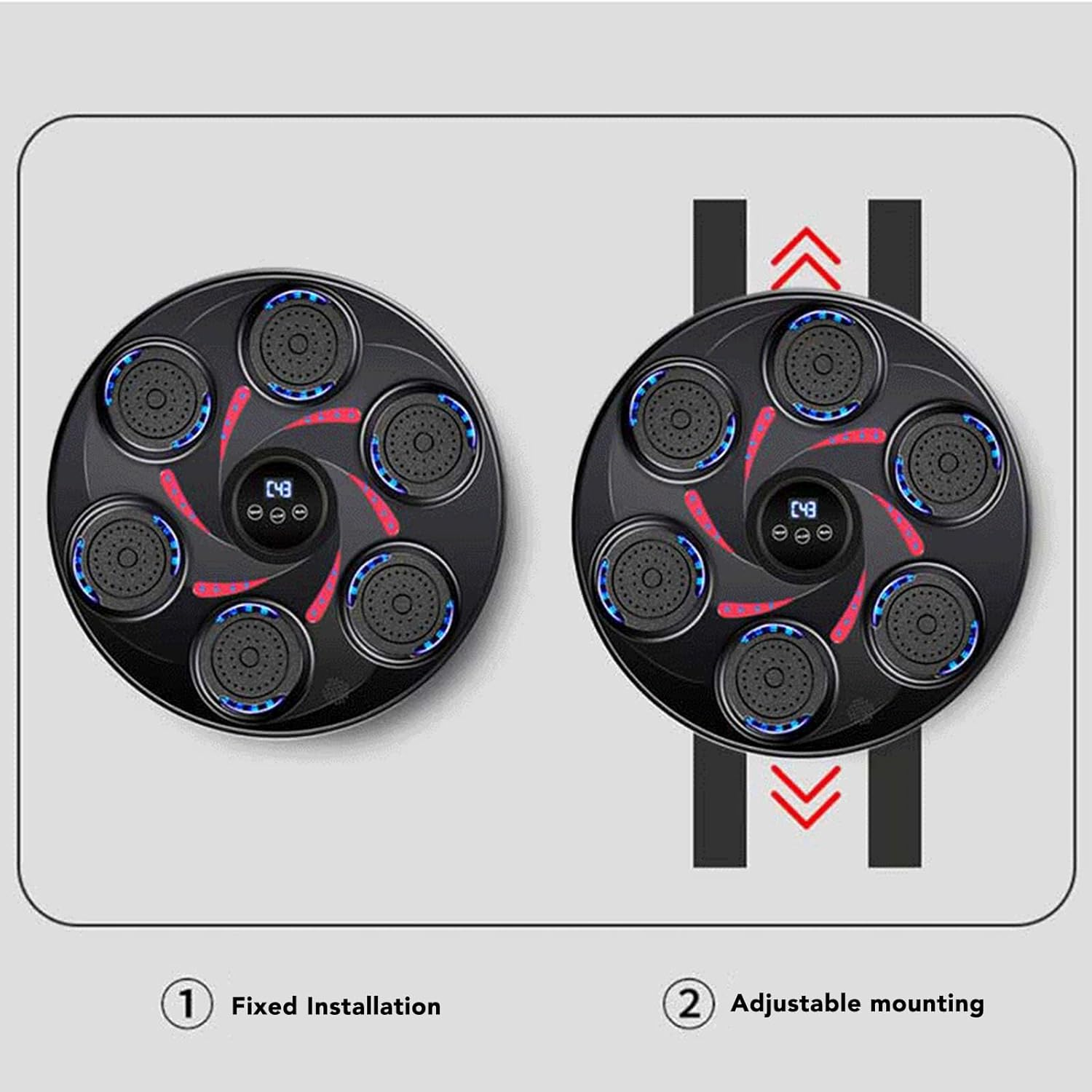 Music Boxing Machine, Wall Mounted Boxing Game with Gloves, Intelligent Punching Target, Adjustable Wall Mounted Boxing Punching Training Target with Gloves image number 1