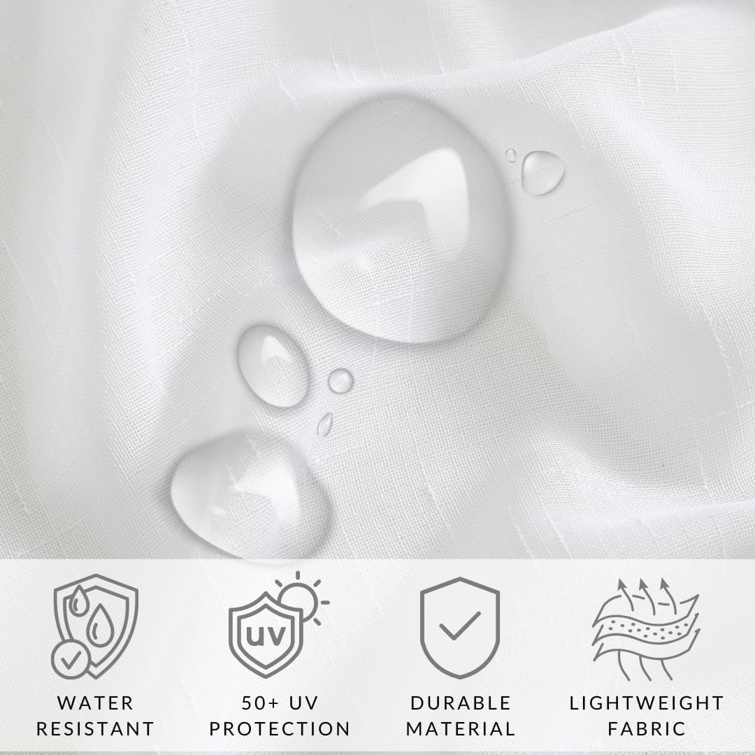 Elrene Sheer Extra Wide Indoor/Outdoor Sheer Grommet Window Curtain Panel, 22417WHT, 100% Polyester, White, 114" X 95" (1 Panel) image number 2