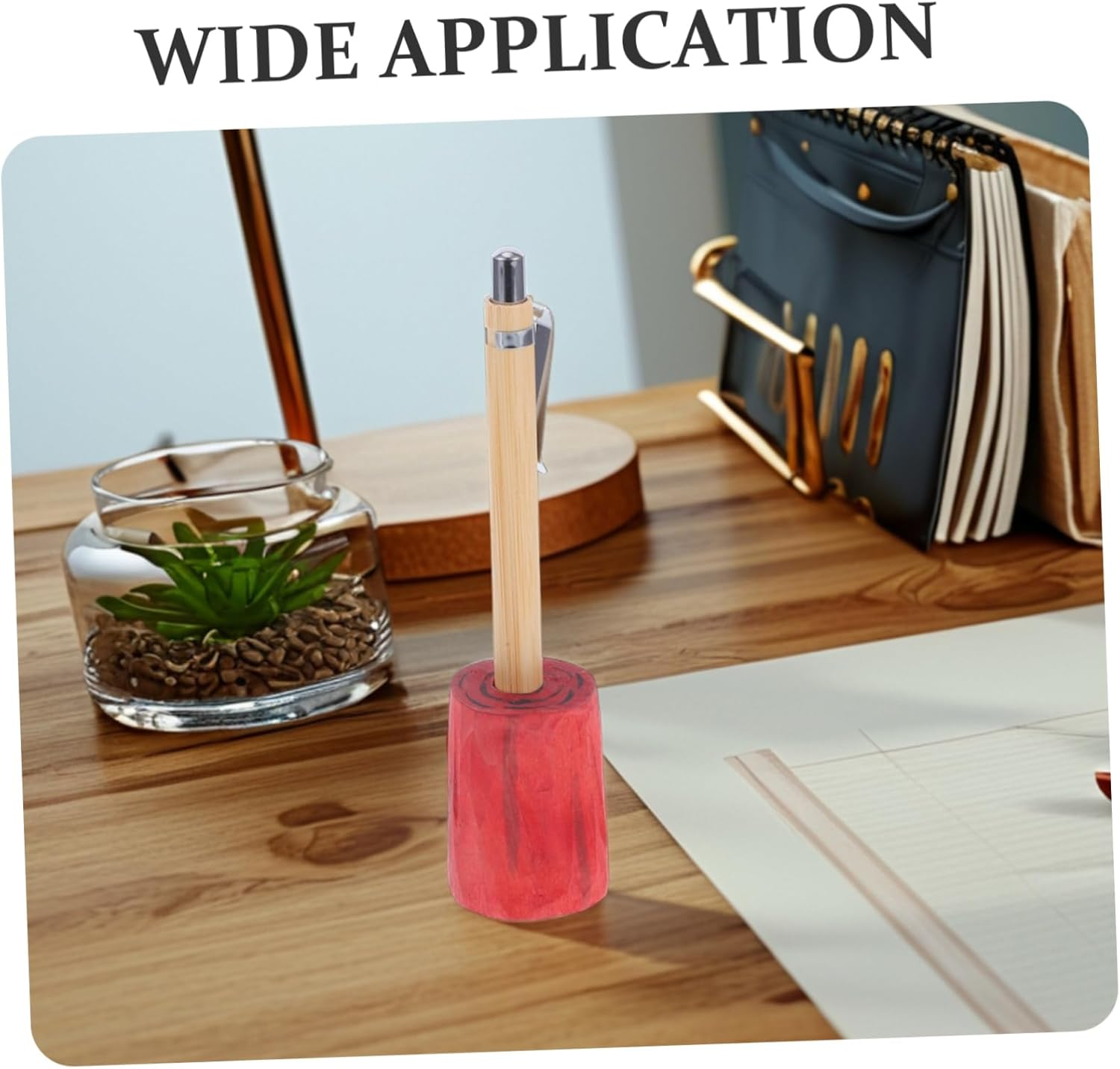 DIYEAH Wooden Simulated Tree Stump Pen Holder Stylish Desk Accessory for Office Minimalist Pencil and Pen Organizer image number 4