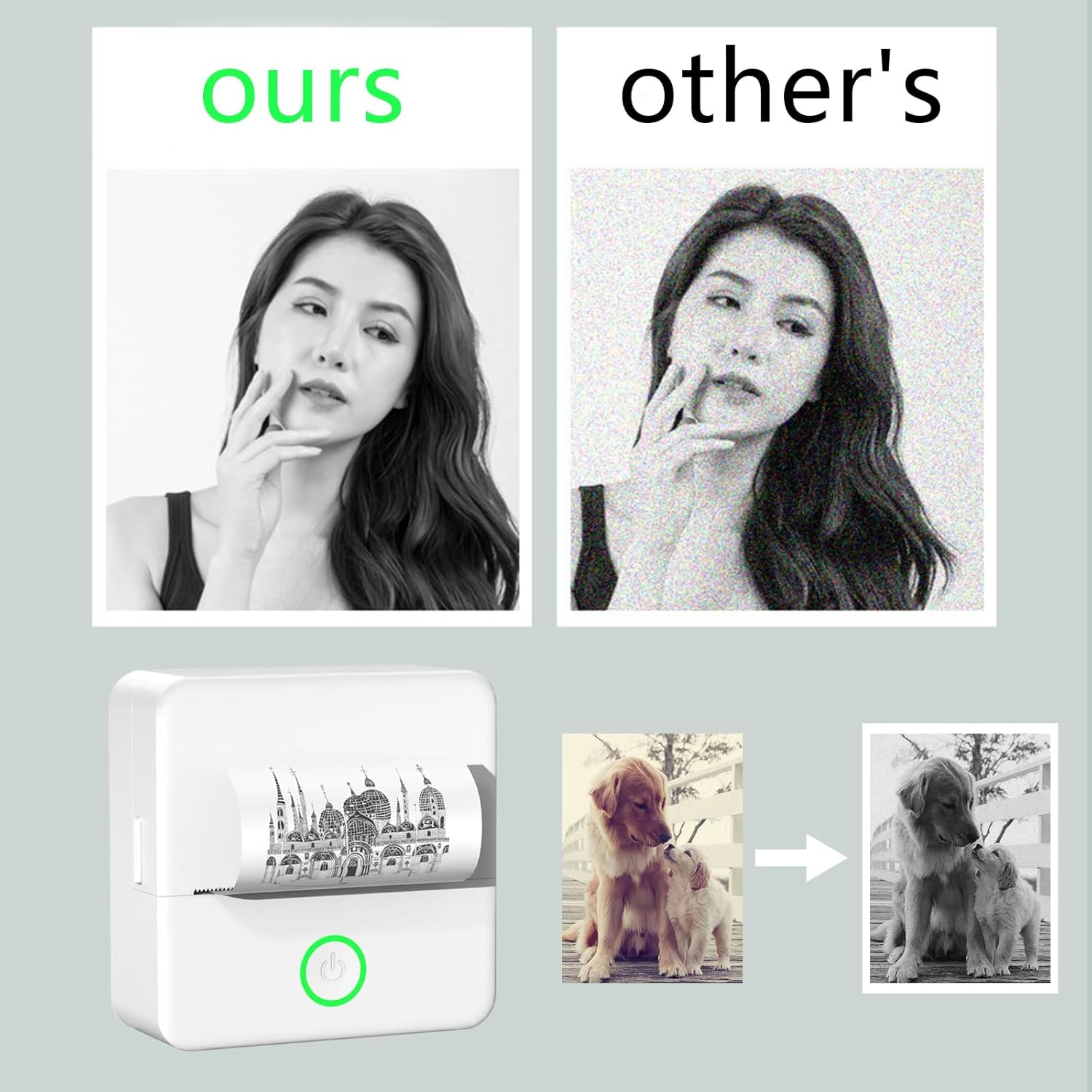 X6 Mini Thermal Printer, Portable Bluetooth Photo Printer for Phone, Wireless Sticker Printer Label Maker for Study Notes, Journal, Fun, Work, Photos, Compatible with Ios and Android image number 1