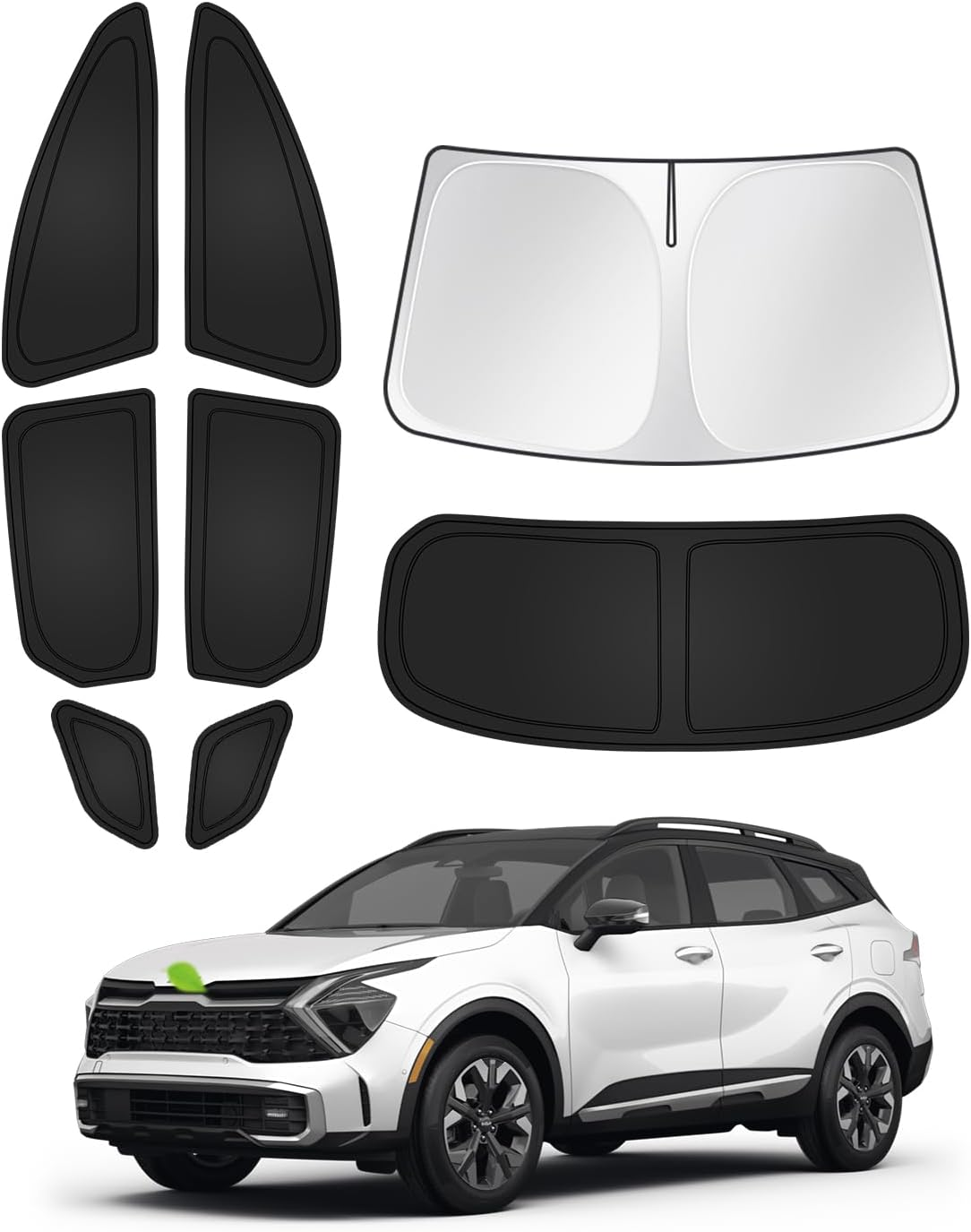 Canvcle Sunshades for 2023-2025 2026 Kia Sportage Accessories Windshield Sun Shade Side Rear Window Shade Cover Sun Visor Shield Privacy Protection for Camping Keep Vehicle Cool Black 8PCS image number 5