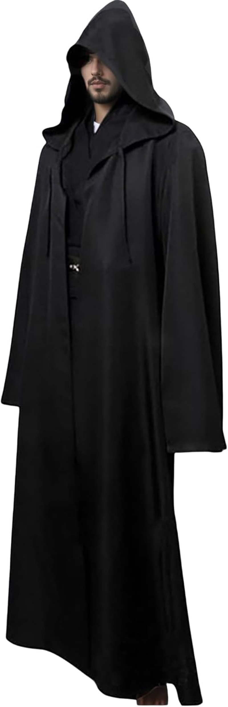 COSOUKE Hooded Cloak Halloween Medieval Costumes Wizard Robe Cape Men Knight Fancy Cool Cosplay Costume