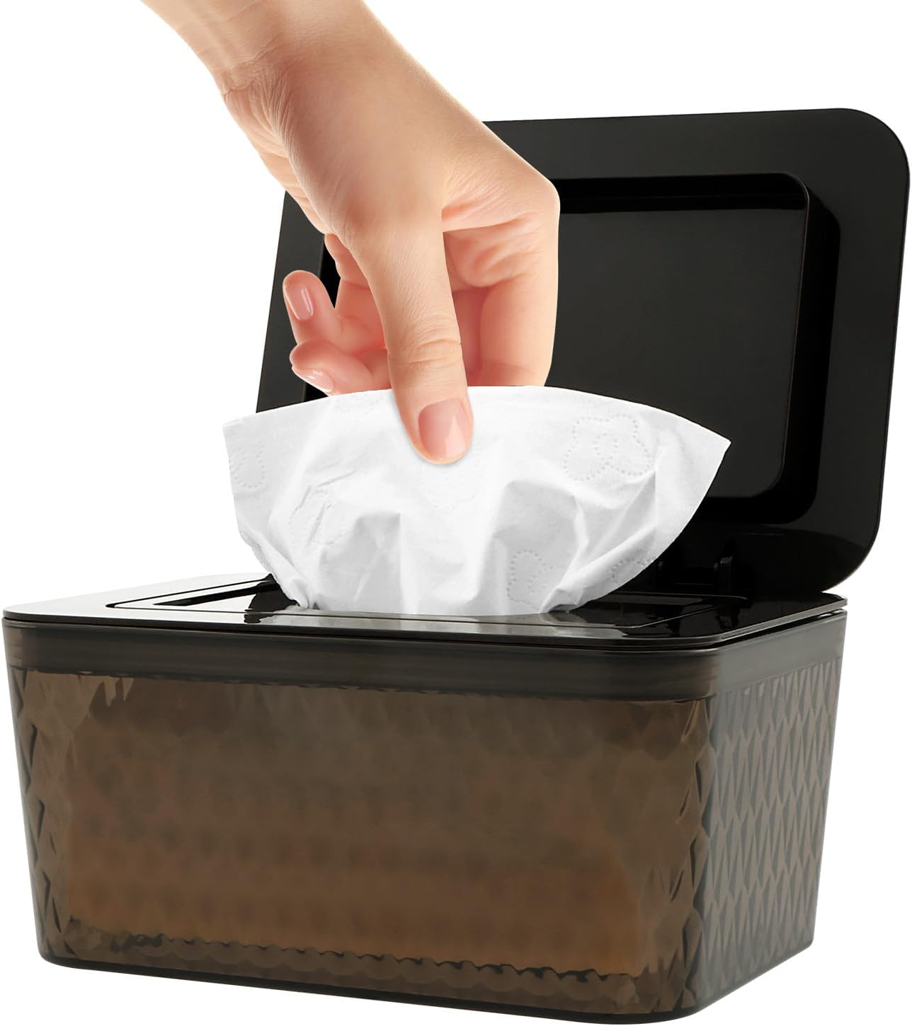 Wipes Dispenser with Lid, Dustproof Refillable Wet Tissue Case Box, Keep Wipes Fresh for Bathroom, Kitchen, Children Room, Office image number 1