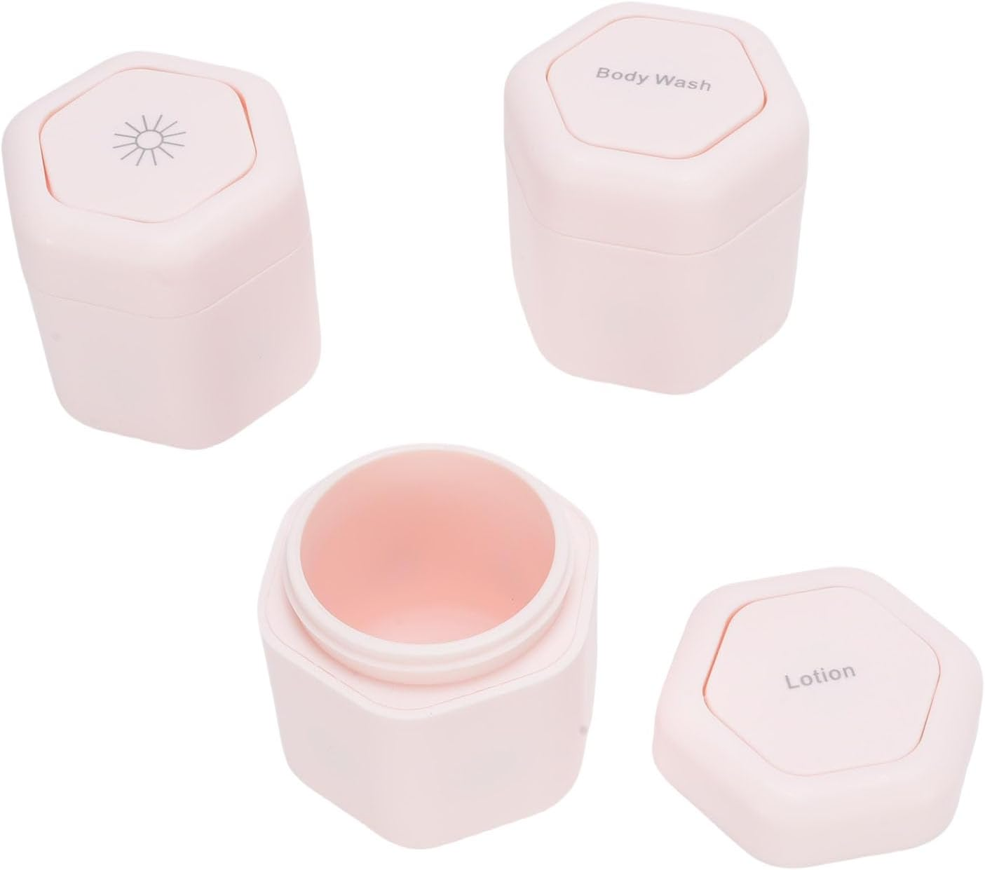 Oreilet 3Pcs New Travel Containers, Roseate Reusable Leak Proof Body Care Capsule Magnetic Containers with Wide Mouth & Lids, Portable Magnetic Travel Jars for Body Wash Lotion image number 5