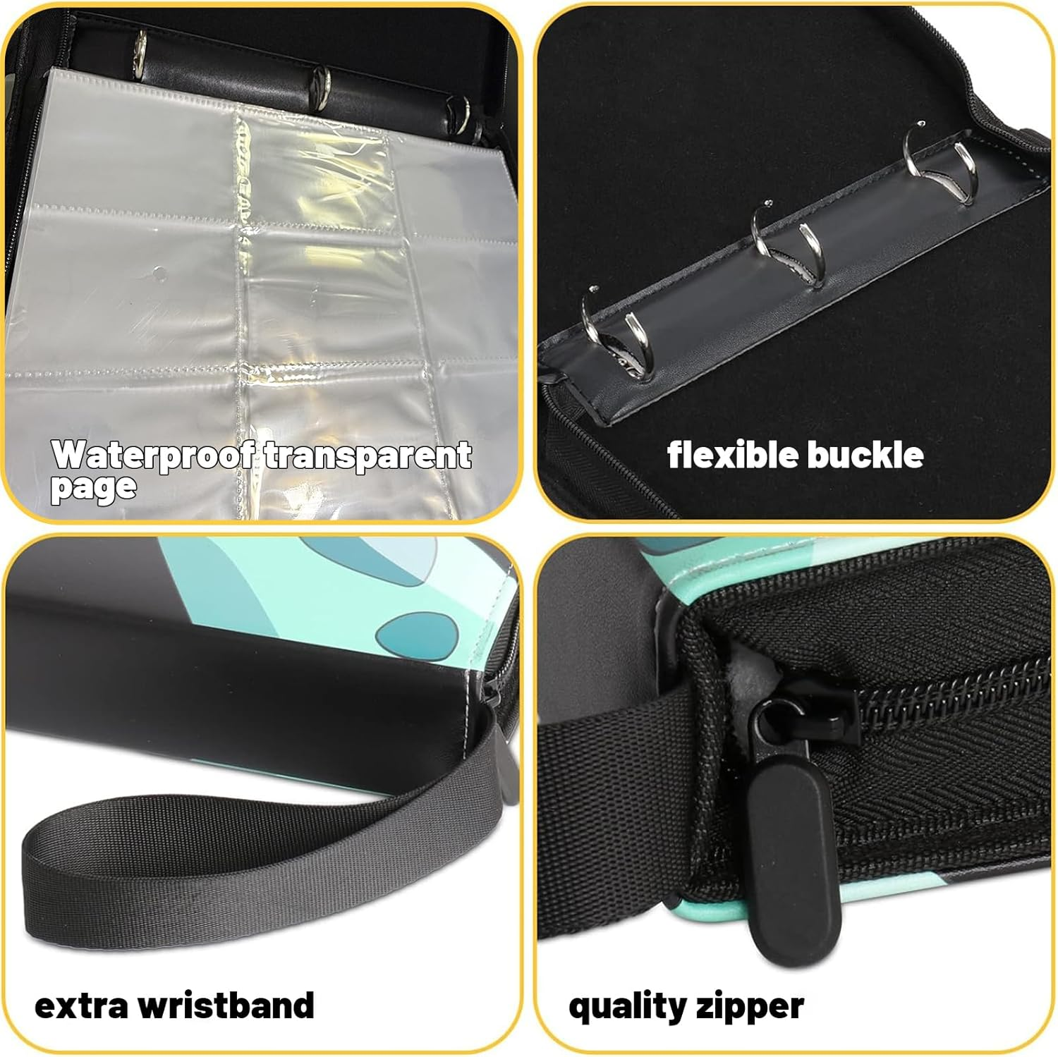 Xmdianss 9-Pocket Card Folder Fits 900 Cards, 50 Removable Sleeves, Portable Trading Card Holder Collector Album for Boys & Girls image number 4