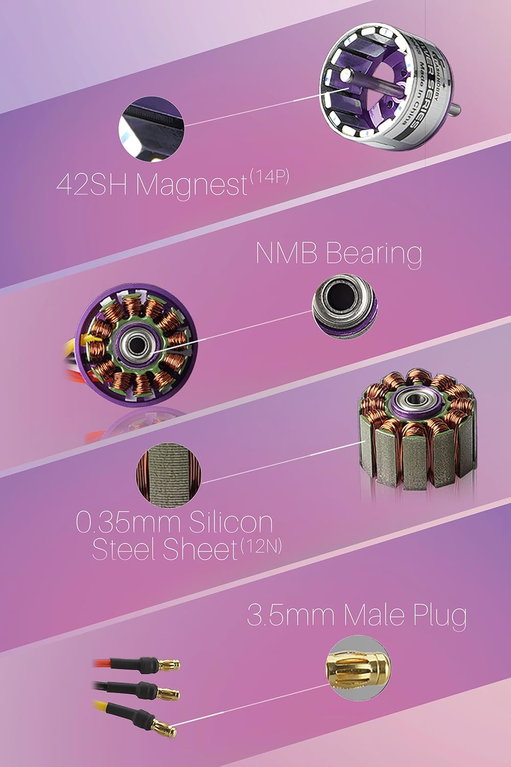 FLASH HOBBY D2830 Brushless Motor 850KV Outrunner Motor RC Plane Motor for RC Aircraft Helicopter Multicopter Drone Fixed Wing image number 5