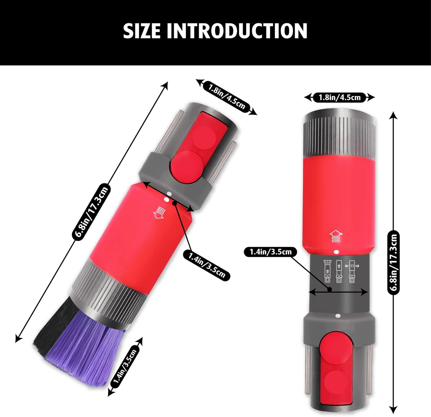 Scratch-Free Dusting Brush Attachment Replacement Compatible with Dyson Outsize V7 V8 Cyclone V10 V11 V12 Detect Slim V15 Detect Vacuum Cleaner, Nreirly Self-Cleaning Soft Dust Brush Vacuum Attachment image number 5