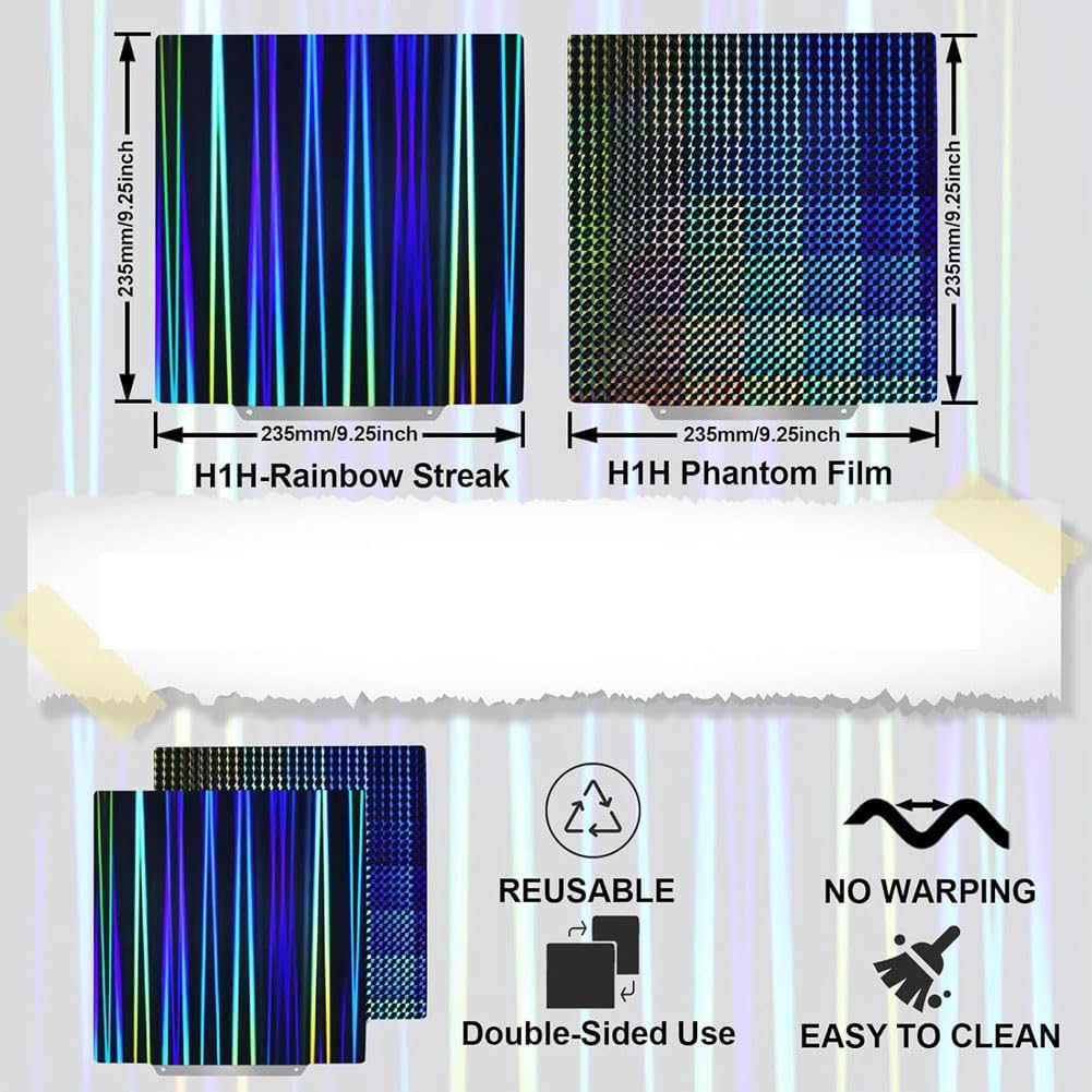Textured H1H Build Plate 235X235Mm No Magnetic Plate, H1H Spring Steel Sheet for 3/ for 2/3/3 Pro/4/4 Pro image number 6
