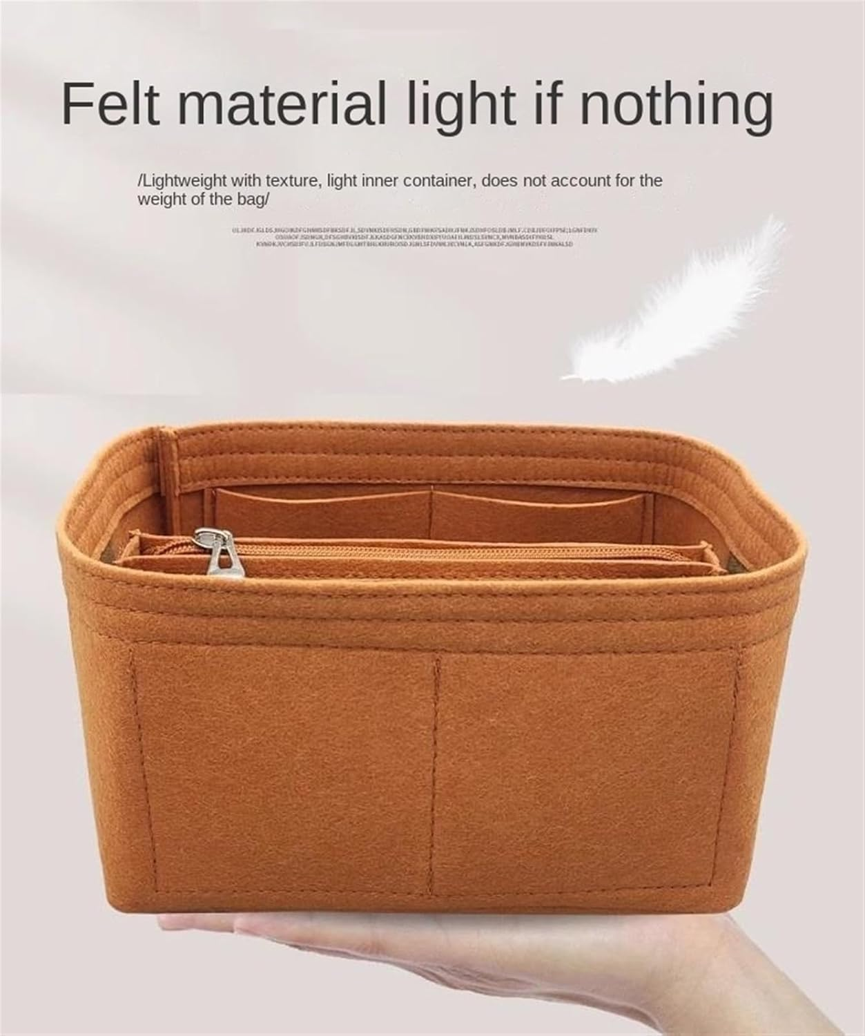 XIAOYIBAIHUOUK Bag Organizer Liner Storage Bag Insert for Hermes Picotin 18/22/26, Brown B image number 4