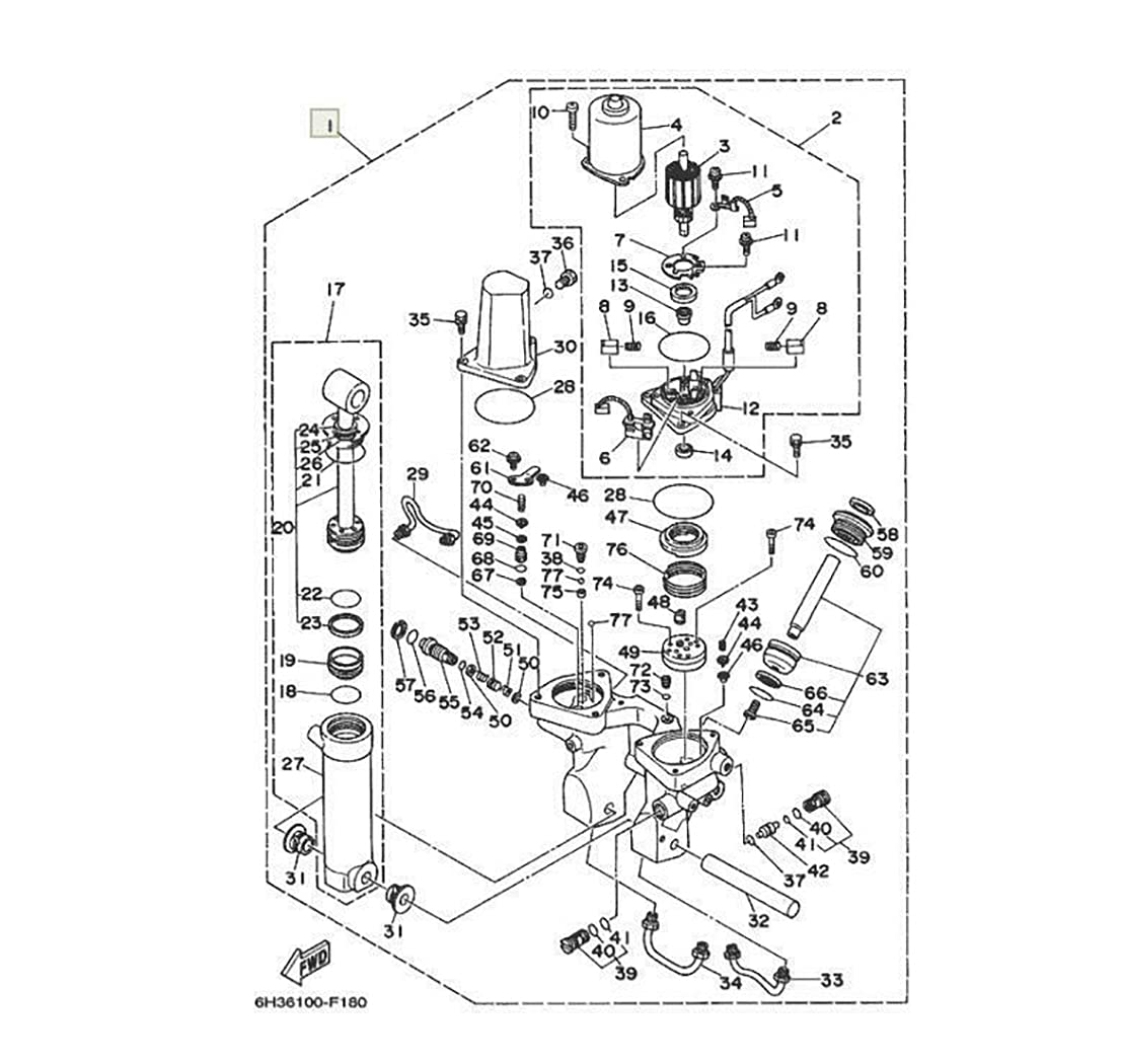Rebuild Kit for Yamaha Outboard 60 70 75 85 90HP Trim Tilt Unit 6H1-12 6H1-15 image number 5