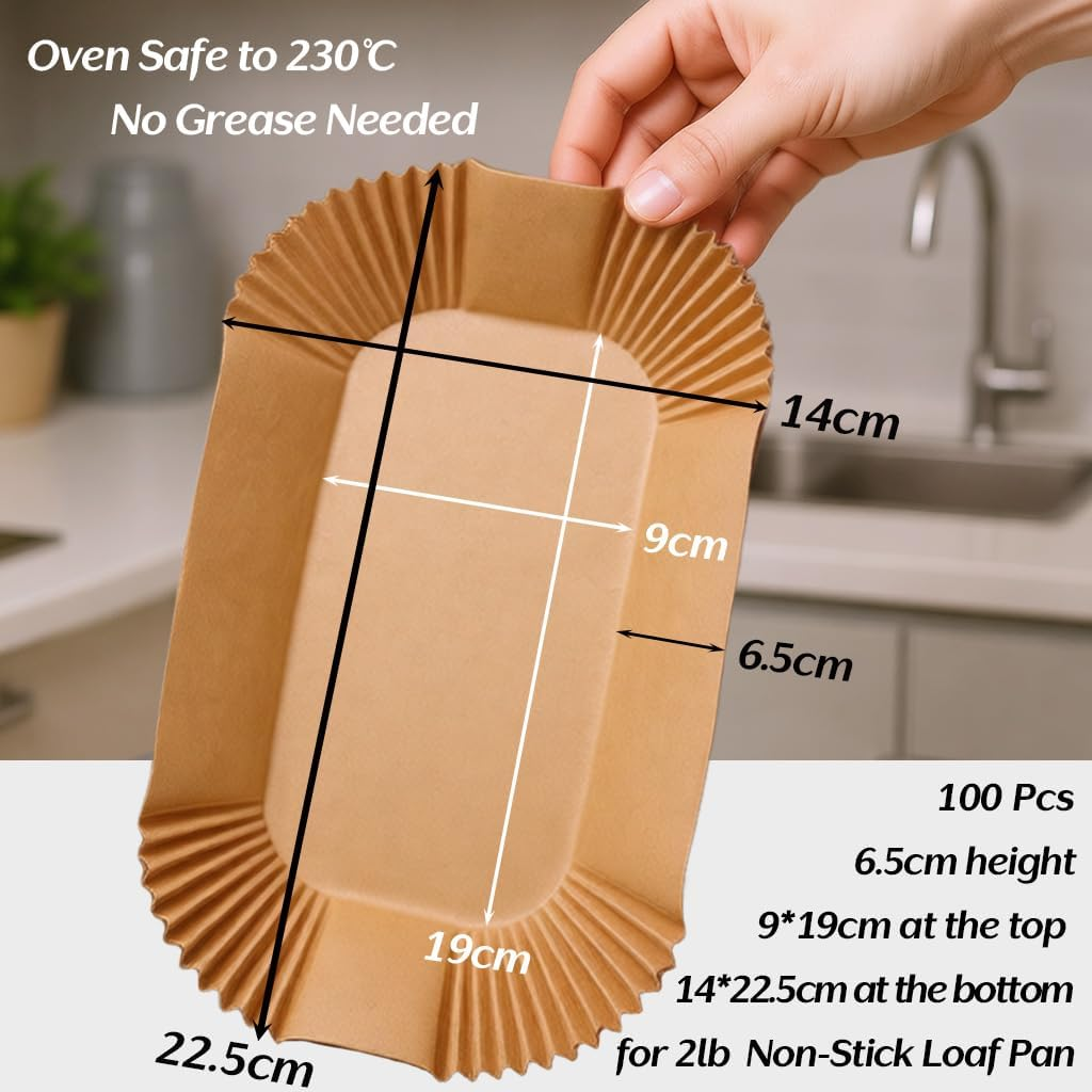 Loaf Pan Liners, 2Lb 9X5 Non-Stick Loaf Pan Parchment Liners for Baking Bread, Disposable Bread Pan Liners (100) image number 2