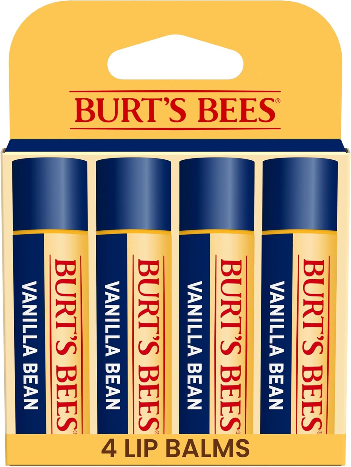 Burt'S Bees 100% Natural Origin Moisturising Lip Balm, Vanilla Bean, 4 Tubes image number 5