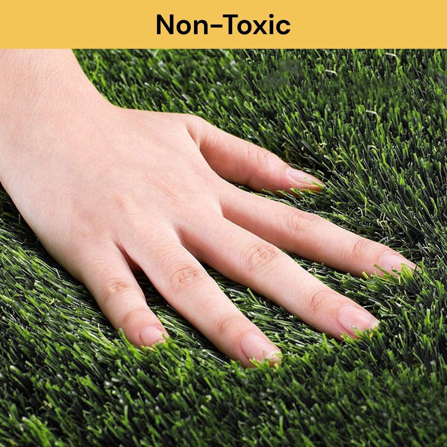 Ezonedeal Dog Toilet Indoor Puppy Training Pad, Dog Potty Pet Training Grass Mat, Removable Waste Tray for Easier Clean Up, Non-Toxic Artificial Turf, 63Cm X 51Cm (Dog Potty Try & 1 Grass Mat) image number 3