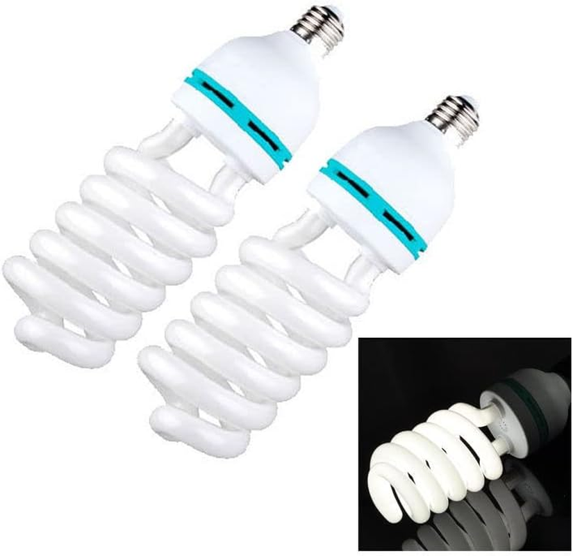Abeststudio Photography Light Bulb 2X 135W 5500K Fluorescent Bulb Softbox Bulb in E27/26 Socket for Photography Soft Box Video Studio Lighting image number 5