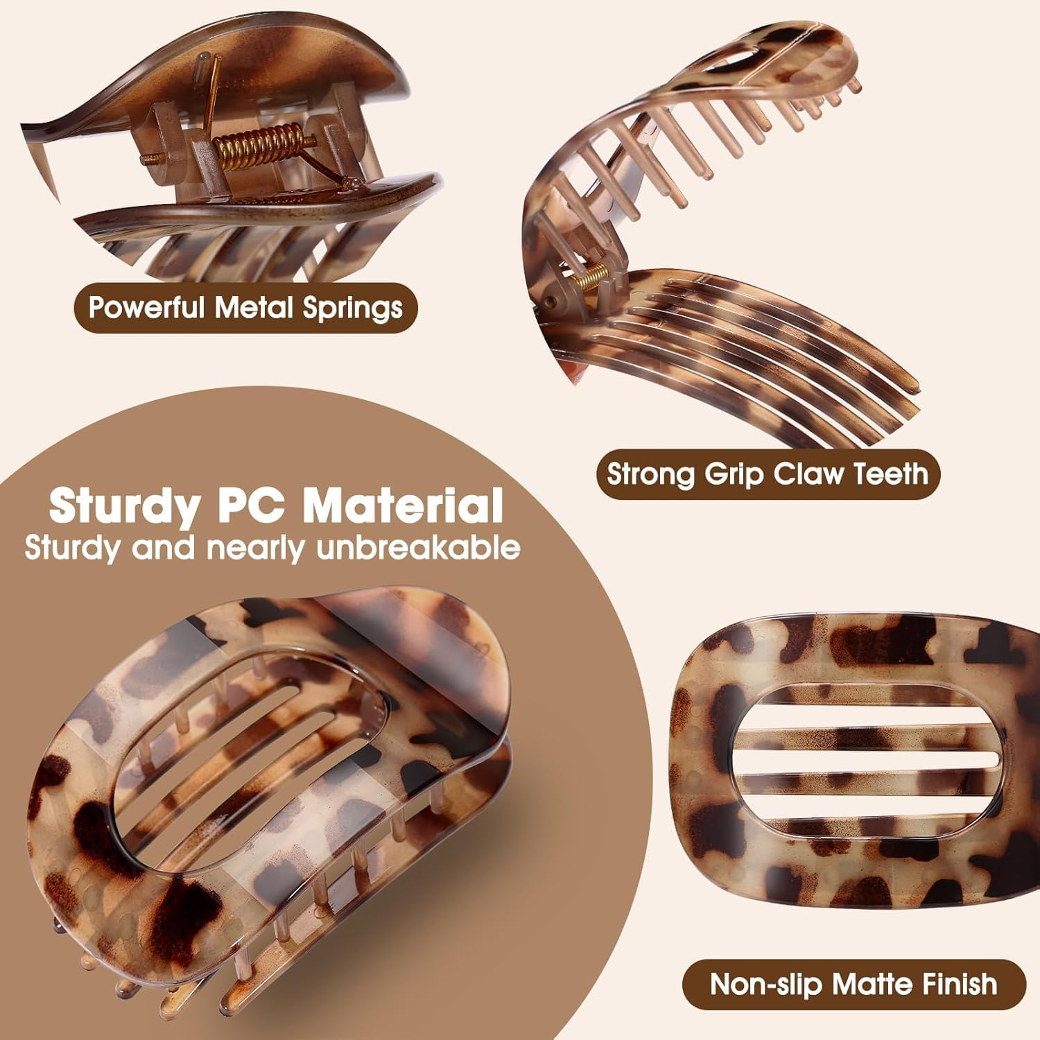 Flat Hair Clips Women for Thick Hair (4 Pieces), Curved Design, Strong Hold for Women and Girls (Type 4) image number 5