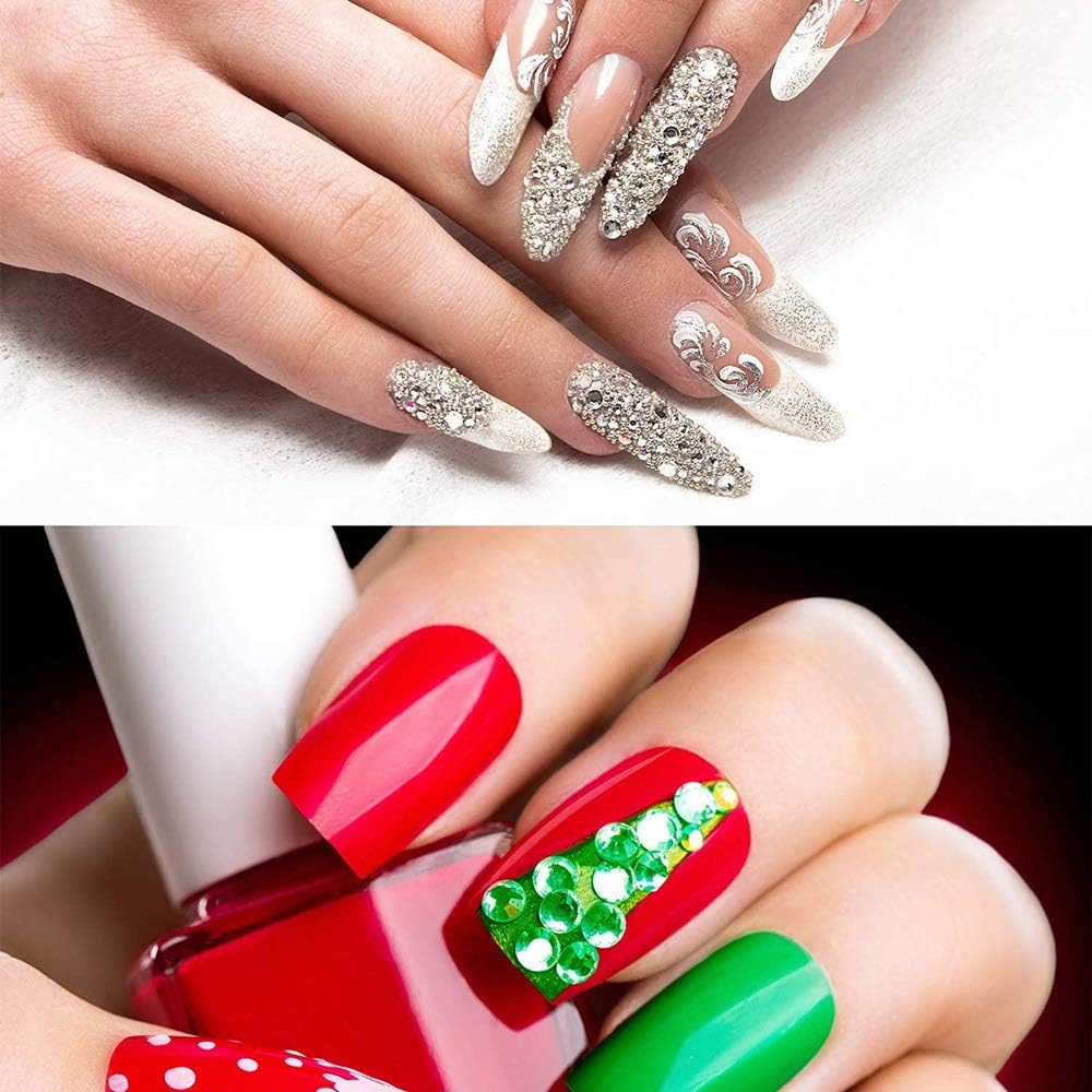 11 Boxes Nail Gems Nail Art Decoration Nails Diamonds with Pick up Tweezers image number 2