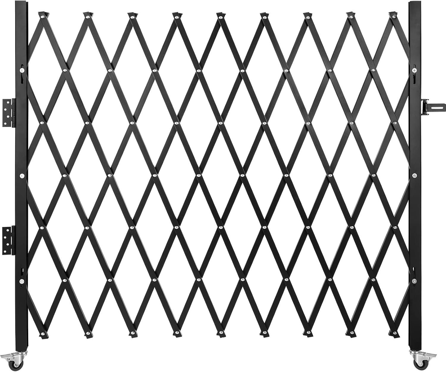 VEVOR Single Folding Security Gate, 85" H X 95" W Folding Door Gate, Steel Accordion Security Gate, Flexible Expanding Security Gate, 360&deg; Rolling Barricade Gate, Scissor Gate/Door with Padlock image number 2