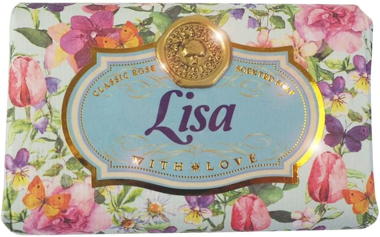 Natalie - Gift Soap Bar for Her Birthday Rose Scent Mum Grandmother Cleanser Lather Present Girl