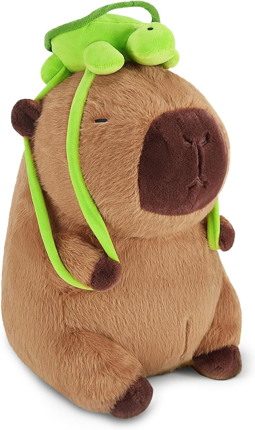 13 Inch Cute Capybara Plush with Turtle Backpack Soft Capibara Stuffed Animals Plushies Toys Hugging Gifts for Kids, Brown image number 3