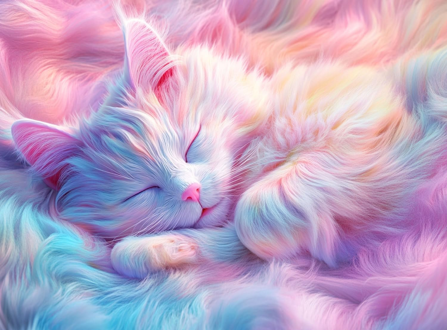 Jigsaw Puzzles for Adults 1000 Pieces Cure Sweet Cat 1000Pc Puzzles Impossible Hard Difficult Challenging Puzzles for Adults Sleeping Kitten Jigsaw Puzzle 1000 Pieces 28 X 20 Inch image number 1