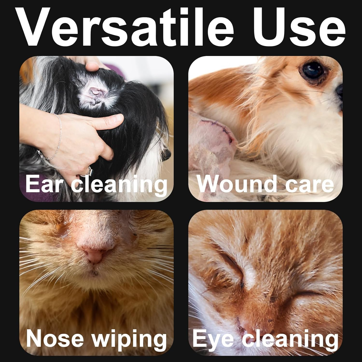 Egaageoi Cotton Swabs for Dogs Ears - 100 Pcs 6-Inch Bamboo Long Cotton Swabs - Gentle and Effective Pet Cleaning, Grooming, and First Aid image number 2