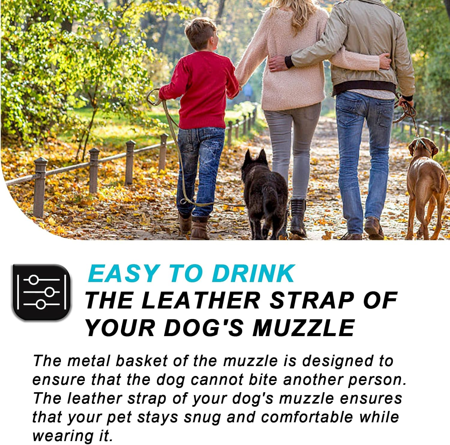 Muzzle for Dogs: Adjustable Muzzle Dog Muzzle Metal Can Panting and Drinking, Muzzle Medium Large Small Dogs Anti-Toxic Bait, Prevents Barking, Biting image number 1