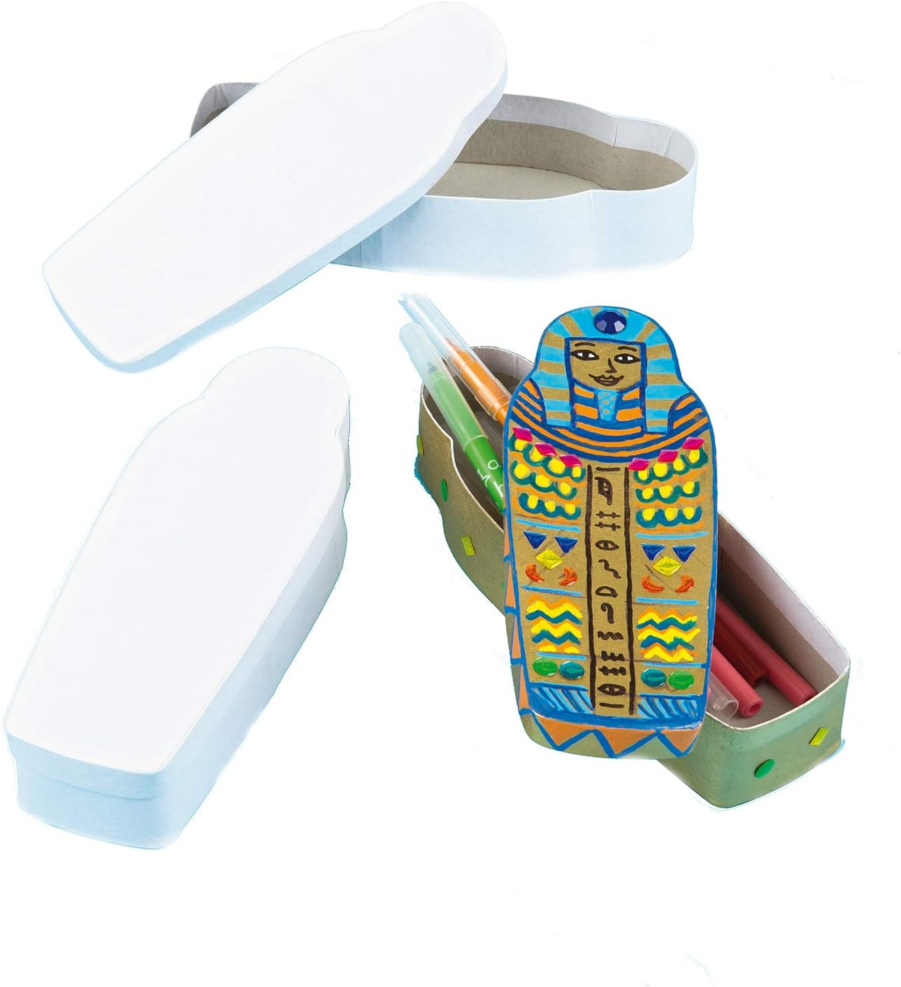 Baker Ross EV729 Pencil Box, 20Cmx7Cmx4Cm, White 3 Pack image number 1