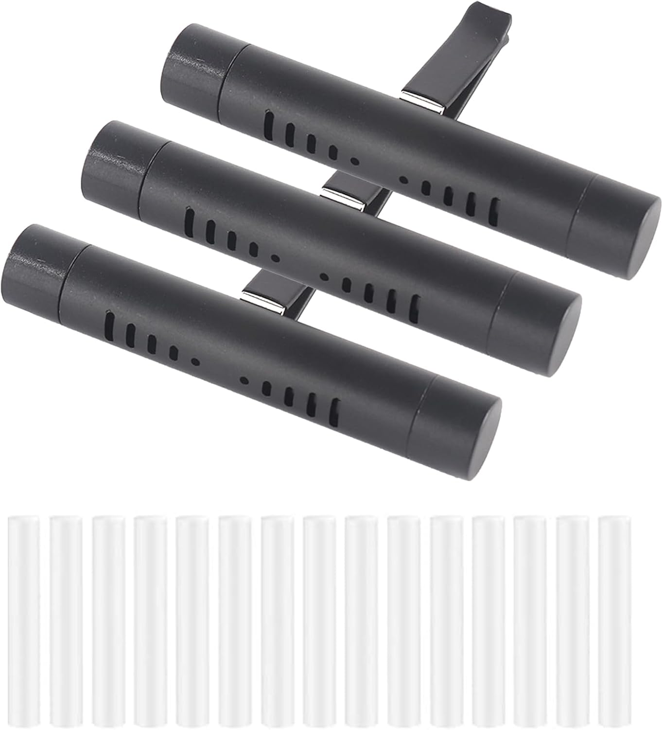 Yeanifeana Car Air Freshener Diffuser Vent Clip, 3 Pack with 15 Refill Sticks, Essential Oil Car Diffuser for Aromatherapy, Reusable Air Freshener for Cars (Black) image number 4