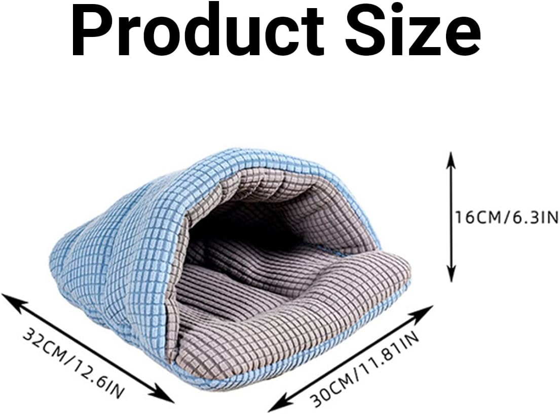 AIMALL Semi-Enclosed Pet Sleeping Bag Bed 12.6"X11.81"X6.3" Soft Polar Fleece Kennel Nest for Guinea Pig Rabbit Kitten Small Animals Indoor Use - Pink image number 6