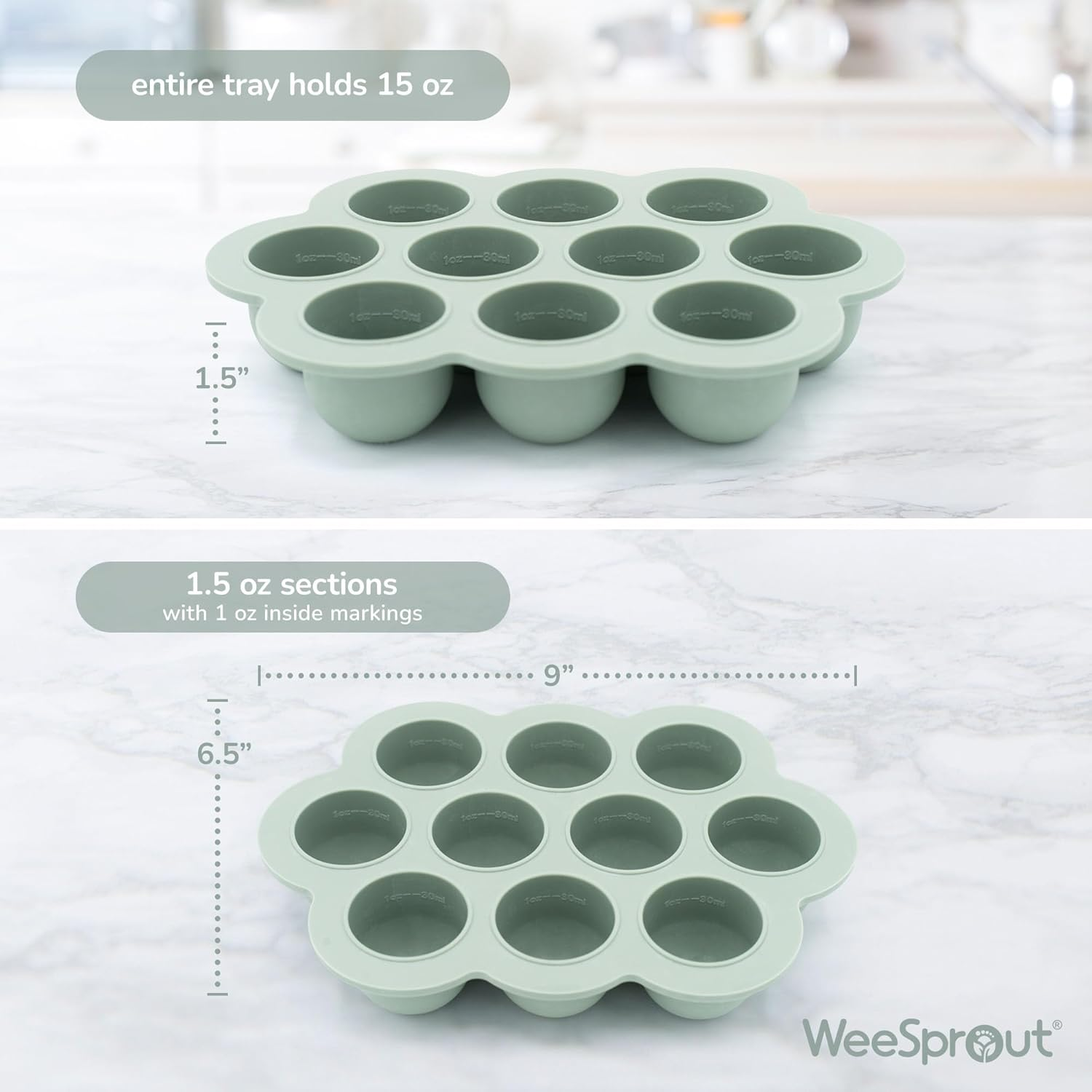Weesprout Baby Food Freezer Tray with Hard Plastic Lid (Temp RED) image number 5