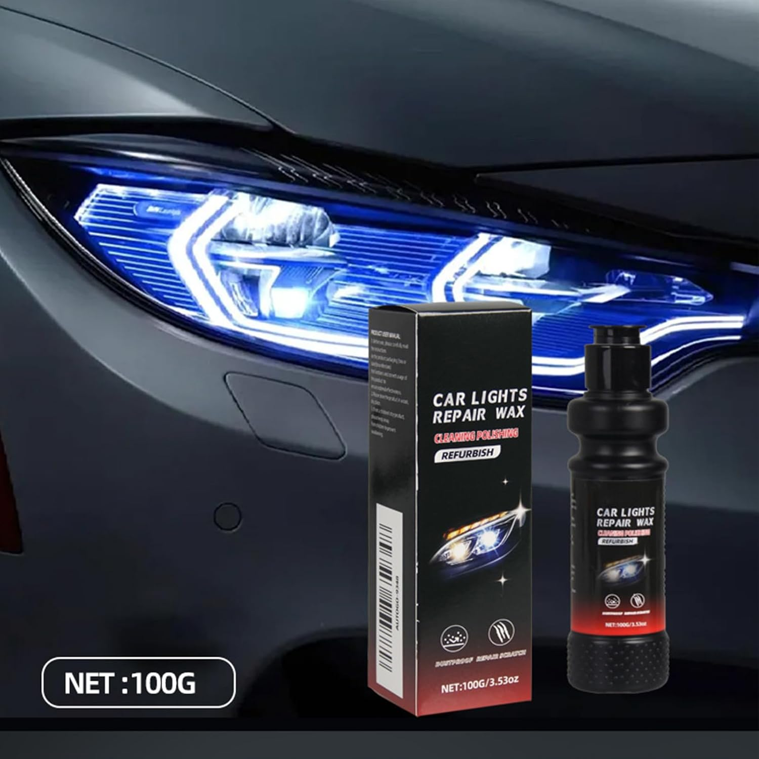 Headlight Restoration Kit | 120Ml Headlight Cleaning Lotion Restore Kit - Deep Cleaning Automotive Restorer for RV Night Driving Truck Drivers SUV Road Trip Maintenance image number 3